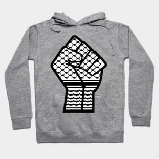 Keffiyeh Black Power Fist - Left Side - Front Hoodie